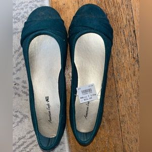 Dark green flats- never worn